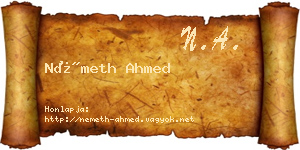 Németh Ahmed névjegykártya